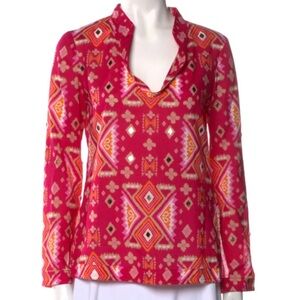 Vibrant Pink Patterned Women's Top